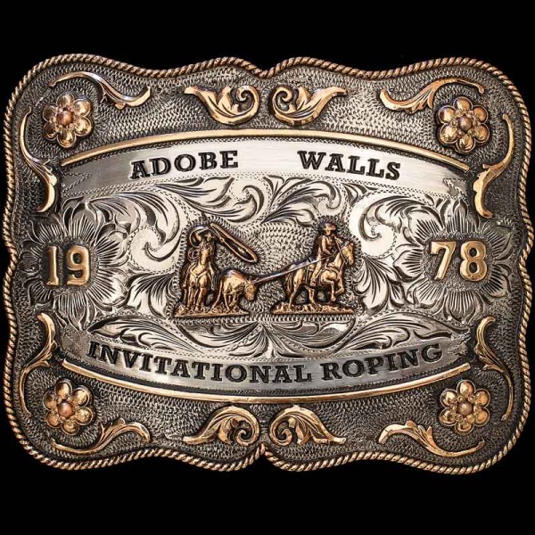 The Stanley buckle is a traditional Western Style Buckle uniquely shaped on a matted silver base. Customize the rugged charm of this buckle now!